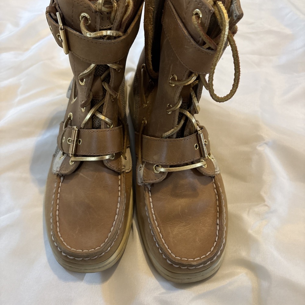 Sperry Top Sider Womens Huntley Sahara Boots Booties Sz 8 M Brown Leather - Picture 2 of 13